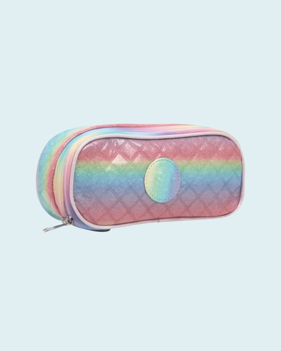 ESTOJO ORGANIZADOR ESCOLAR PORTA LAPIS E CANETAS COM 2 COMPARTIMENTOS COLORIDA COM GLITER YEPP