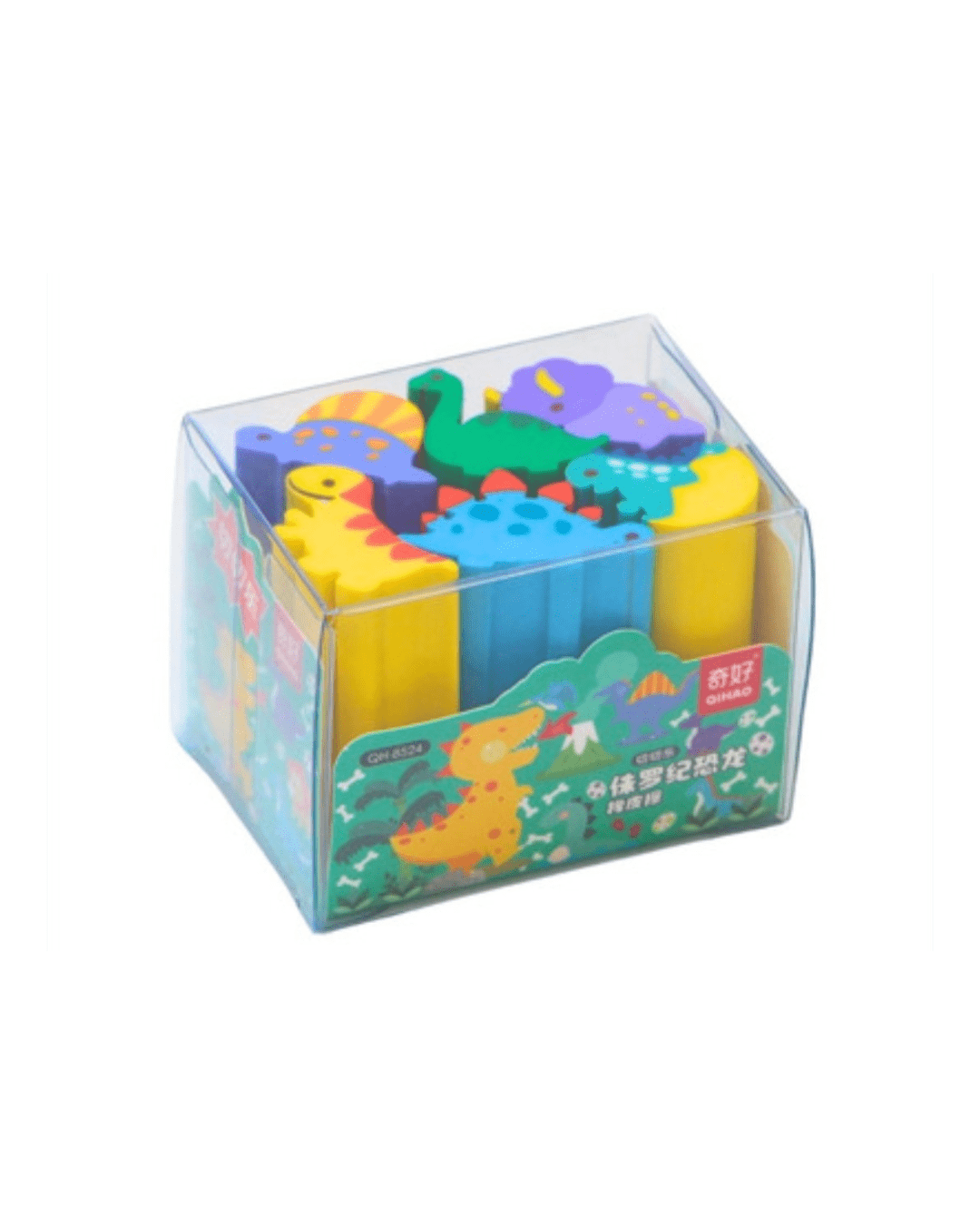 KIT COM 6 BORRACHAS INFANTIS DIVERTIDAS DINOSSAUROS PAPELARIA FOFA