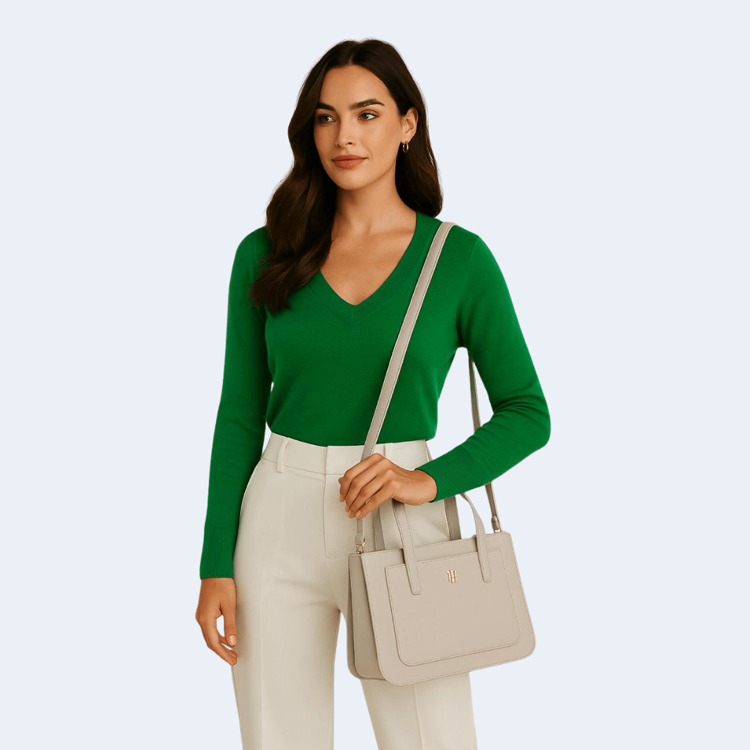 BOLSA COM ALÇA DE OMBRO E MÃO CINZA CLARO XW05268 TOMMY HILFIGER