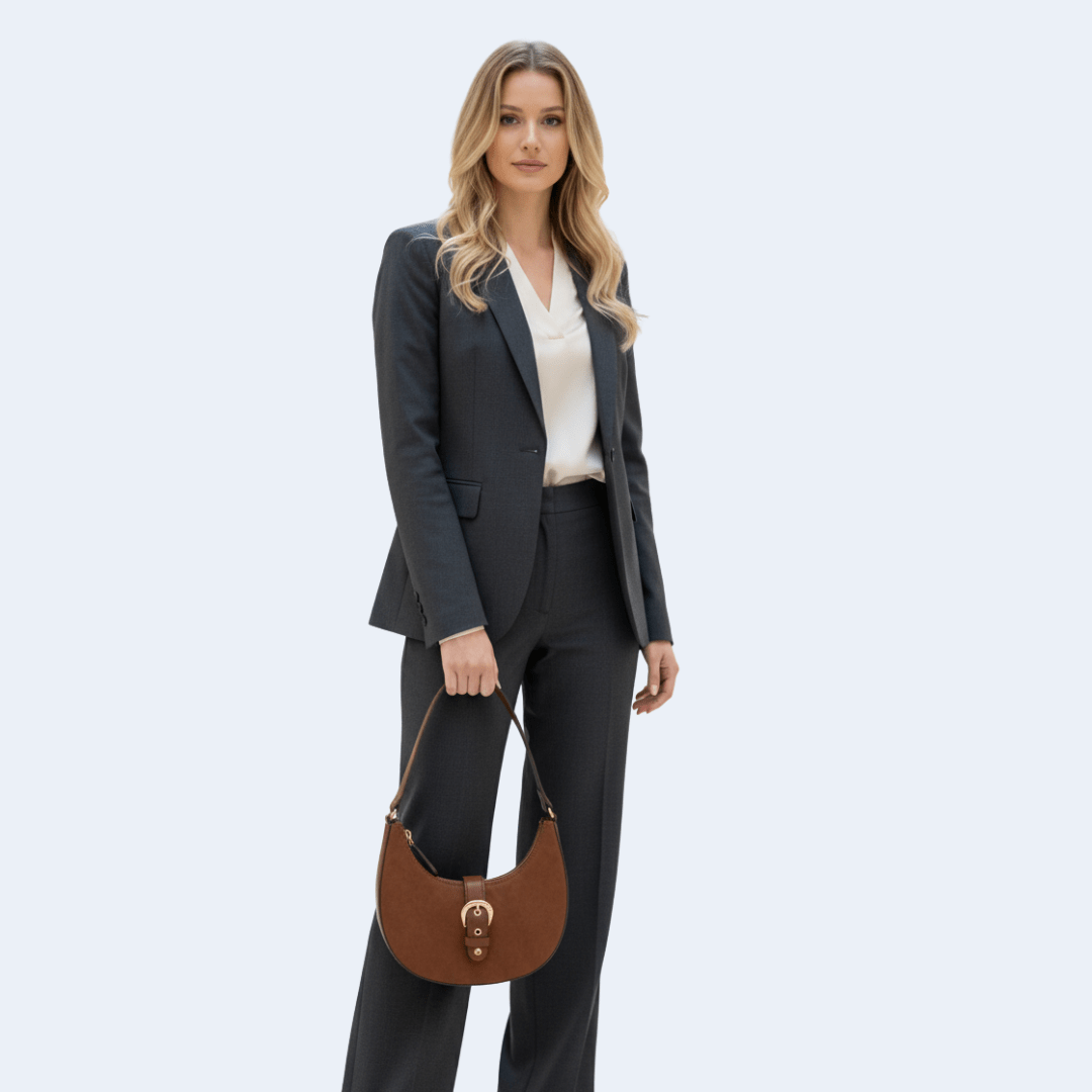 BOLSA COM ALÇA DE OMBRO E MÃO NYRA MINI MARROM GUESS