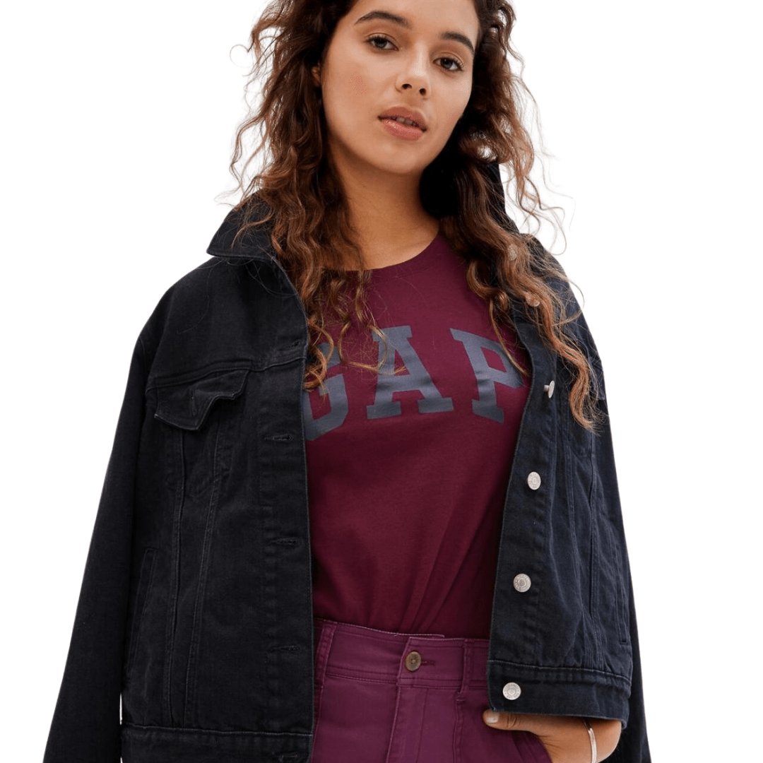 CAMISETA BLUSA FEMININA GAP VINHO COM LOGO GRAFITE