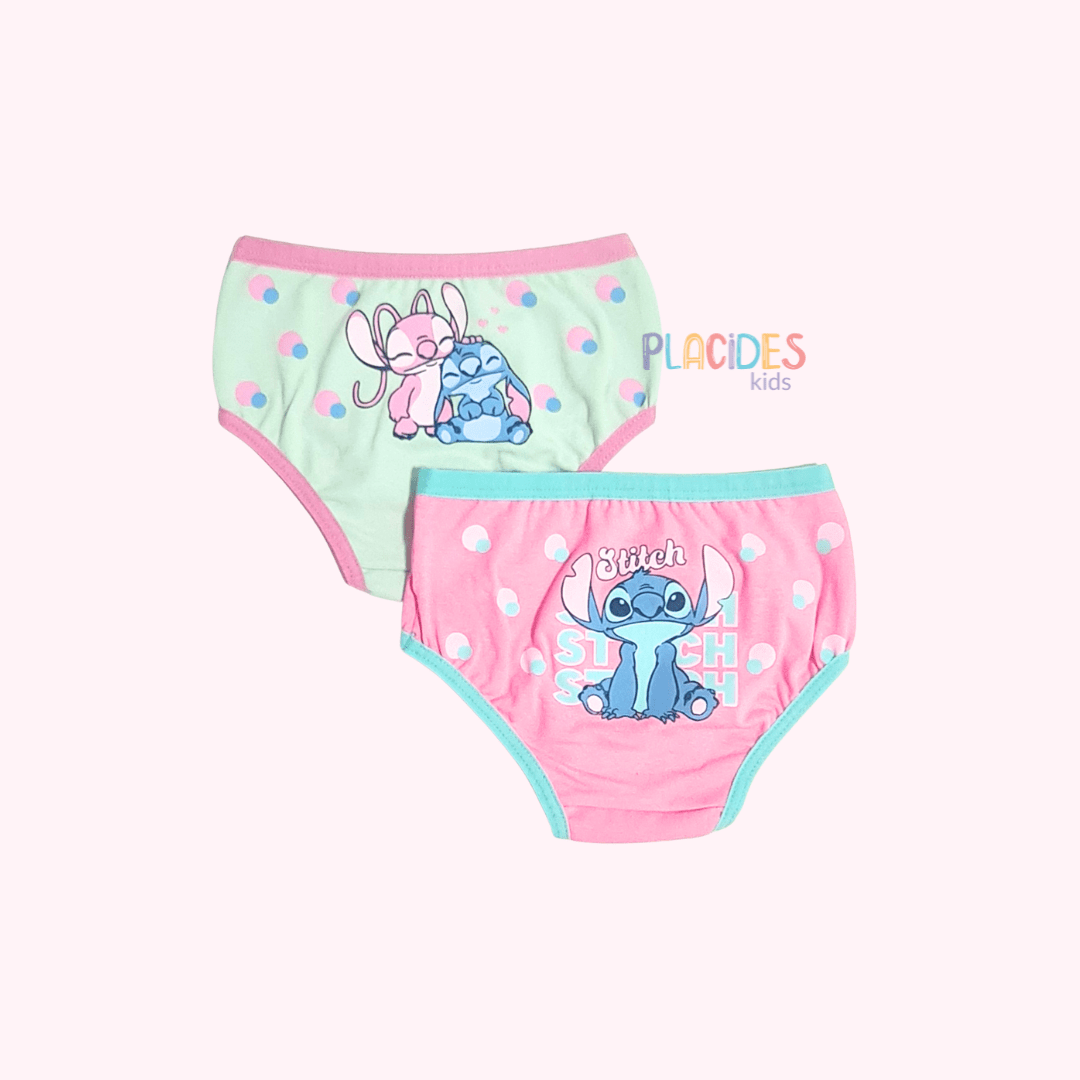 KIT COM 2 CALCINHAS INFANTIS STITCH
