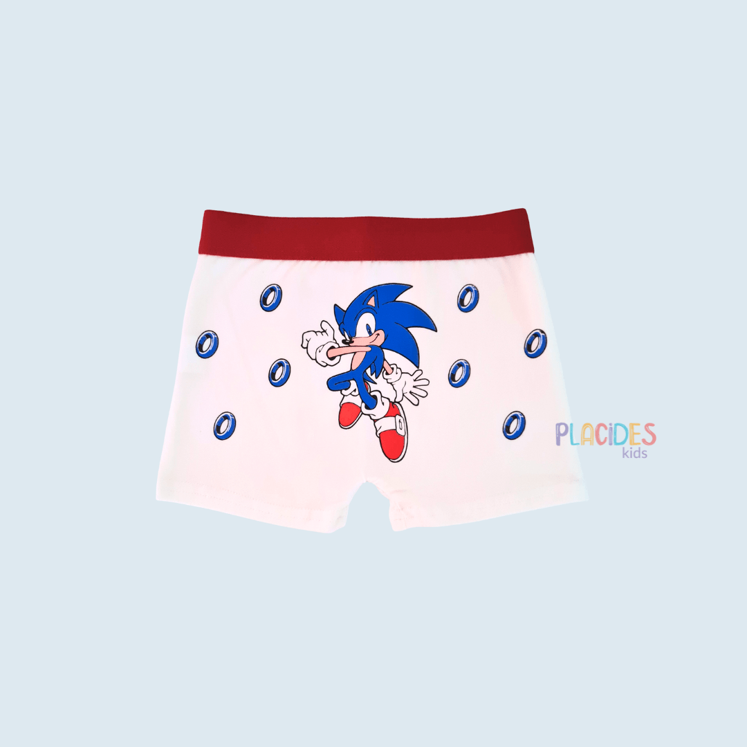 CUECA INFANTIL SONIC MARFIM COM VERMELHO