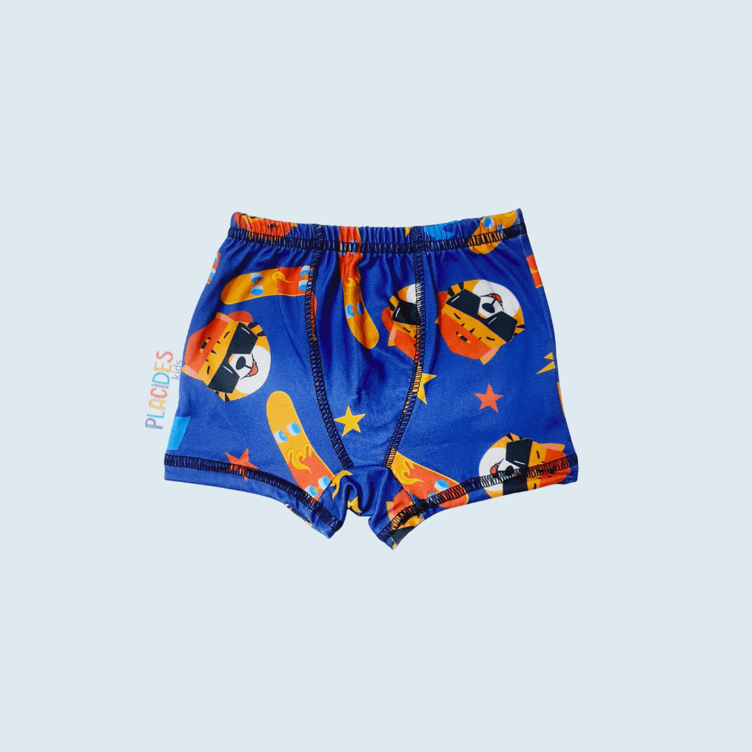 CUECA INFANTIL COLORIDA TIGRINHO SKATISTA
