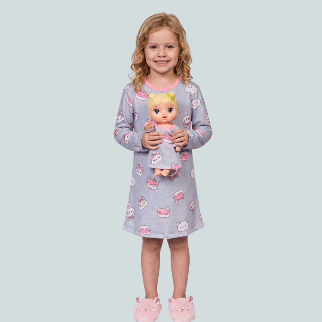 CAMISOLA INFANTIL KUKIE INVERNO MANGA LONGA ACOMPANHA CAMISOLA PARA BONECA