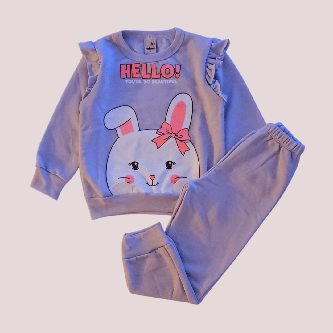 CONJUNTO INFANTIL ROHMI INVERNO COM TECIDO PELUCIADO COELHINHA LILAS
