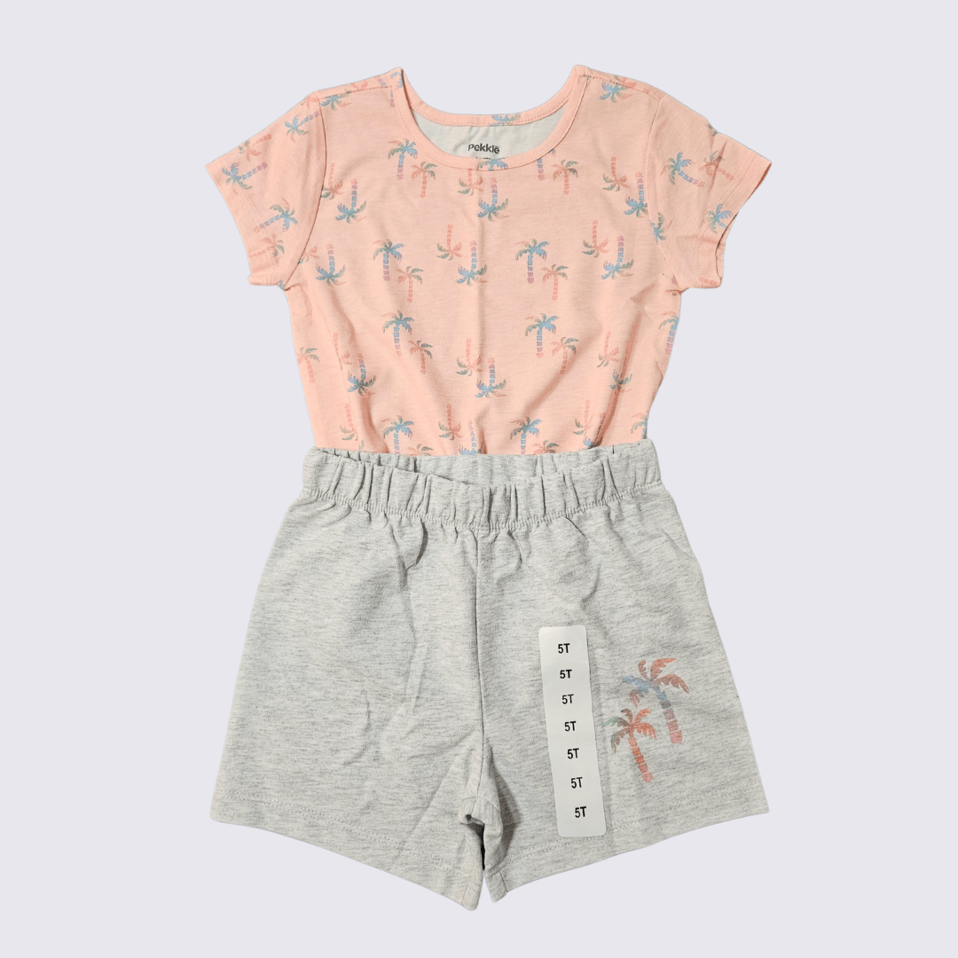 CONJUNTO INFANTIL VERÃO CINZA COQUEIRO PEKKLE