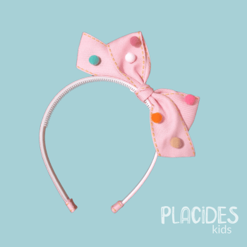 TIARA INFANTIL LAÇO COM POMPOM