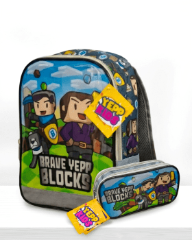 KIT LANCHEIRA TÉRMICA + ESTOJO DE ZIPER DUPLO ESCOLAR E PASSEIO BLOCKS YEPP KIDS KIT LANCHEIRA TÉRMICA + ESTOJO DE ZIPER DUPLO ESCOLAR E PASSEIO BLOCKS YEPP KIDS