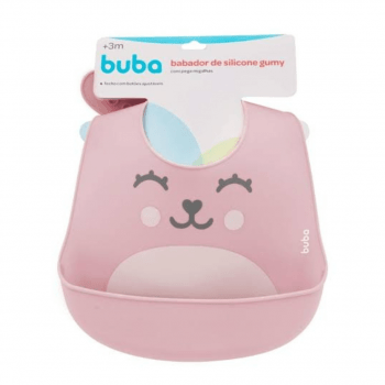 BABADOR DE SILICONE INFANTIL COM PEGA MIGALHAS BUBA