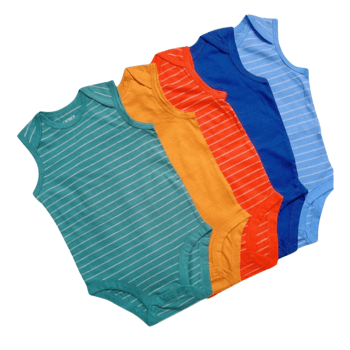 KIT BODY INFANTIL 5 PEÇAS LISTRADO MENINO REGATA CARTERS