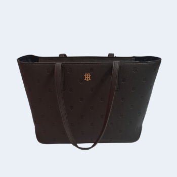 BOLSA ALÇA DE OMBRO CAFÉ XW05309 LOGO TOMMY HILFIGER BOLSA ALÇA DE OMBRO CAFÉ XW05309 LOGO TOMMY HILFIGER