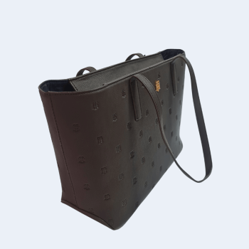 BOLSA ALÇA DE OMBRO CAFÉ XW05309 LOGO TOMMY HILFIGER