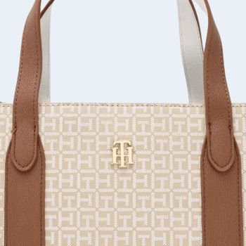BOLSA COM ALÇA DE OMBRO E MÃO BEGE E MARROM CLARO XW05364 TOMMY HILFIGER