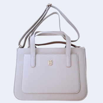 BOLSA COM ALÇA DE OMBRO E MÃO CINZA CLARO XW05268 TOMMY HILFIGER