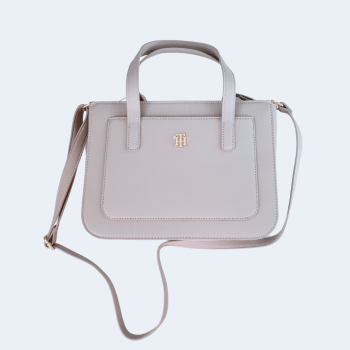 BOLSA COM ALÇA DE OMBRO E MÃO CINZA CLARO XW05268 TOMMY HILFIGER