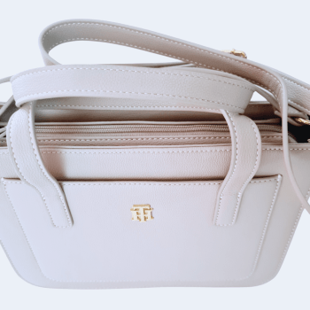 BOLSA COM ALÇA DE OMBRO E MÃO CINZA CLARO XW05268 TOMMY HILFIGER