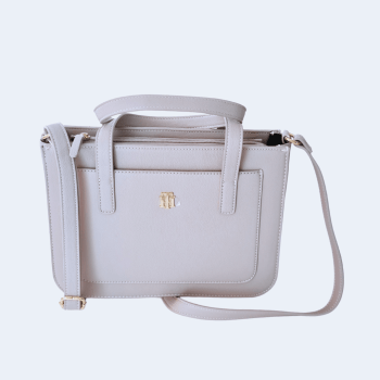 BOLSA COM ALÇA DE OMBRO E MÃO CINZA CLARO XW05268 TOMMY HILFIGER