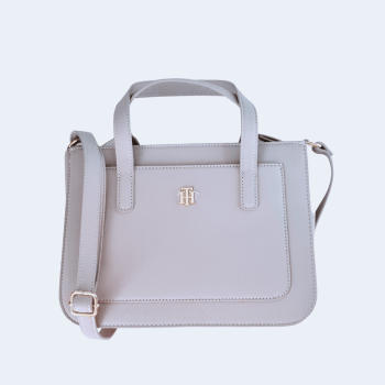 BOLSA COM ALÇA DE OMBRO E MÃO CINZA CLARO XW05268 TOMMY HILFIGER