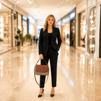BOLSA COM ALÇA DE OMBRO E MÃO MARROM LOGO 69J5591 TOMMY HILFIGER
