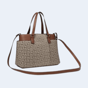 BOLSA COM ALÇA DE OMBRO E MÃO MARROM LOGO 69J8908 TOMMY HILFIGER
