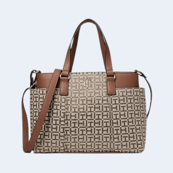BOLSA COM ALÇA DE OMBRO E MÃO MARROM LOGO 69J8908 TOMMY HILFIGER BOLSA COM ALÇA DE OMBRO E MÃO MARROM LOGO 69J8908 TOMMY HILFIGER