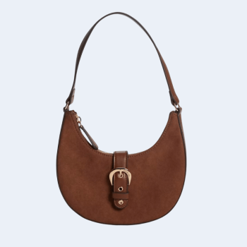 BOLSA COM ALÇA DE OMBRO E MÃO NYRA MINI MARROM GUESS