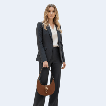 BOLSA COM ALÇA DE OMBRO E MÃO NYRA MINI MARROM GUESS