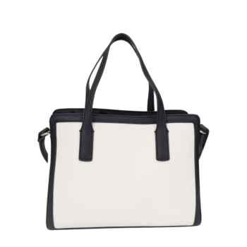 BOLSA COM ALÇA DE OMBRO E MÃO OFF WHITE E PRETO TOMMY HILFIGER