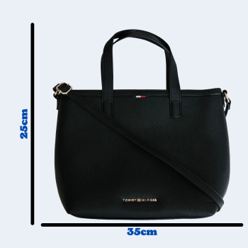 BOLSA COM ALÇA DE OMBRO E MÃO PRETA TOMMY HILFIGER