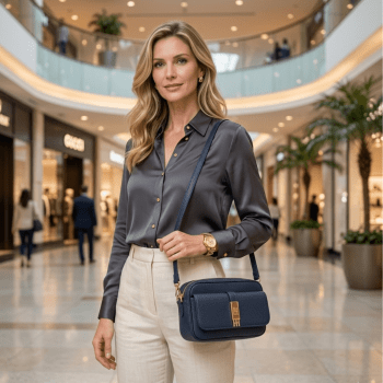 BOLSA CROSSBODY TRANSVERSAL AZUL MARINHO LISA XW08457 TOMMY HILFIGER