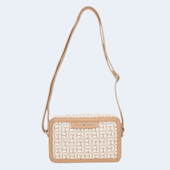 BOLSA CROSSBODY TRANSVERSAL BEGE LOGO TOMMY HILFIGER