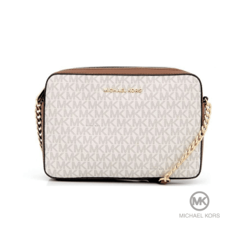 BOLSA CROSSBODY TRANSVERSAL VANILLA JET SET LOGO MICHAEL KORS