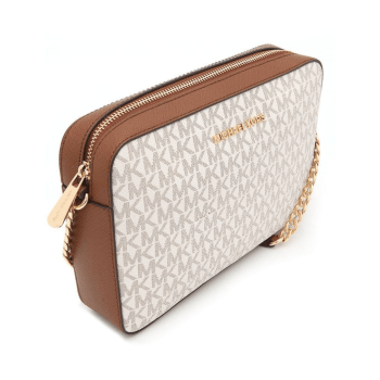 BOLSA CROSSBODY TRANSVERSAL VANILLA JET SET LOGO MICHAEL KORS