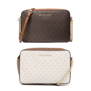 BOLSA CROSSBODY TRANSVERSAL MARROM JET SET LOGO MICHAEL KORS