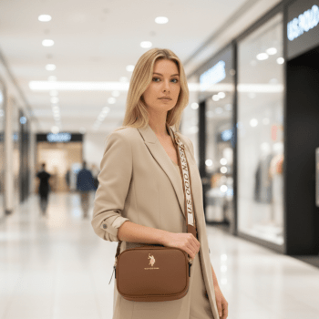 BOLSA CROSSBODY TRANSVERSAL MARROM LISA U.S. POLO ASSN.