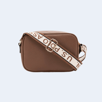 BOLSA CROSSBODY TRANSVERSAL MARROM LISA U.S. POLO ASSN.