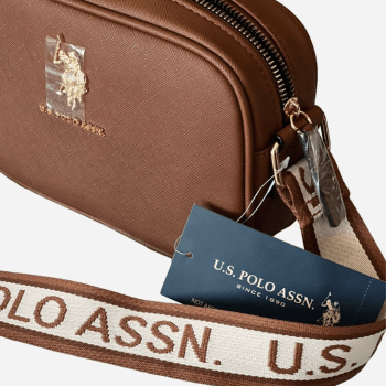 BOLSA CROSSBODY TRANSVERSAL MARROM LISA U.S. POLO ASSN.
