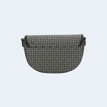 BOLSA CROSSBODY TRANSVERSAL PRETA COM LOGO XW07217 TOMMY HILFIGER