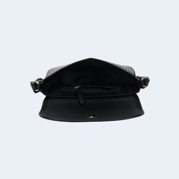 BOLSA CROSSBODY TRANSVERSAL PRETA COM LOGO XW07217 TOMMY HILFIGER