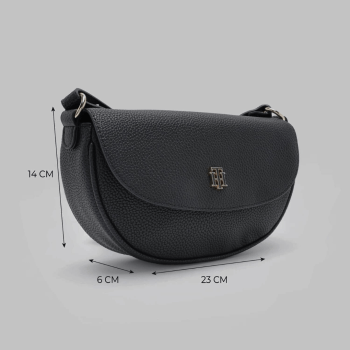 BOLSA CROSSBODY TRANSVERSAL PRETA LISA XW06064 TOMMY HILFIGER