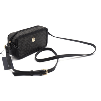 BOLSA CROSSBODY TRANSVERSAL PRETA LOGO XW09089 TOMMY HILFIGER