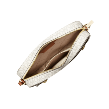 BOLSA CROSSBODY TRANSVERSAL VANILLA JET SET LOGO COM CORRENTE MICHAEL KORS