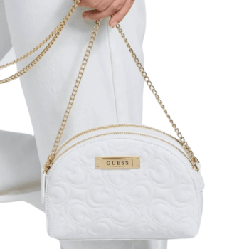 BOLSA CROSSBODY TRANSVERSAL WHITE COM MONOGRAMA GUESS