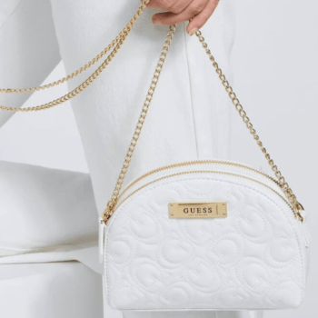 BOLSA CROSSBODY TRANSVERSAL WHITE COM MONOGRAMA GUESS