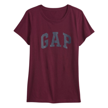 CAMISETA BLUSA FEMININA GAP VINHO COM LOGO GRAFITE
