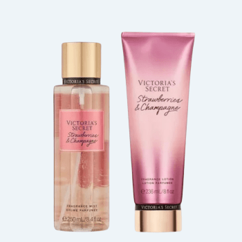KIT PERFUME BODY MIST 250ML E HIDRATANTE CORPORAL 236G VICTORIA’S SECRET STRAWBERRIES & CHAMPAGNE 