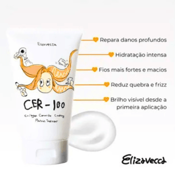 MÁSCARA DE TRATAMENTO ELIZAVECCA CER-100 COLLAGEN CERAMIDE COATING PROTEIN 100ML