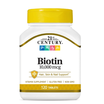 SUPLEMENTO BIOTIN 10000MCG 21ST CENTURY COM 120 COMPRIMIDOS 