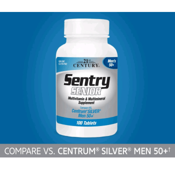 SUPLEMENTO MULTIVITAMINICO SENTRY SENIOR HOMEM 50+ COM 100 COMPRIMIDOS 21ST CENTURY
